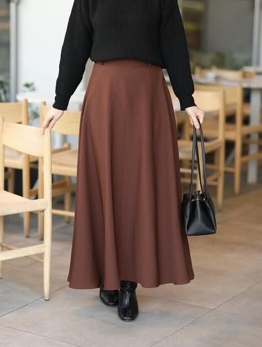 CHESTNET BROWN| SATiN - MiDi SKiRT