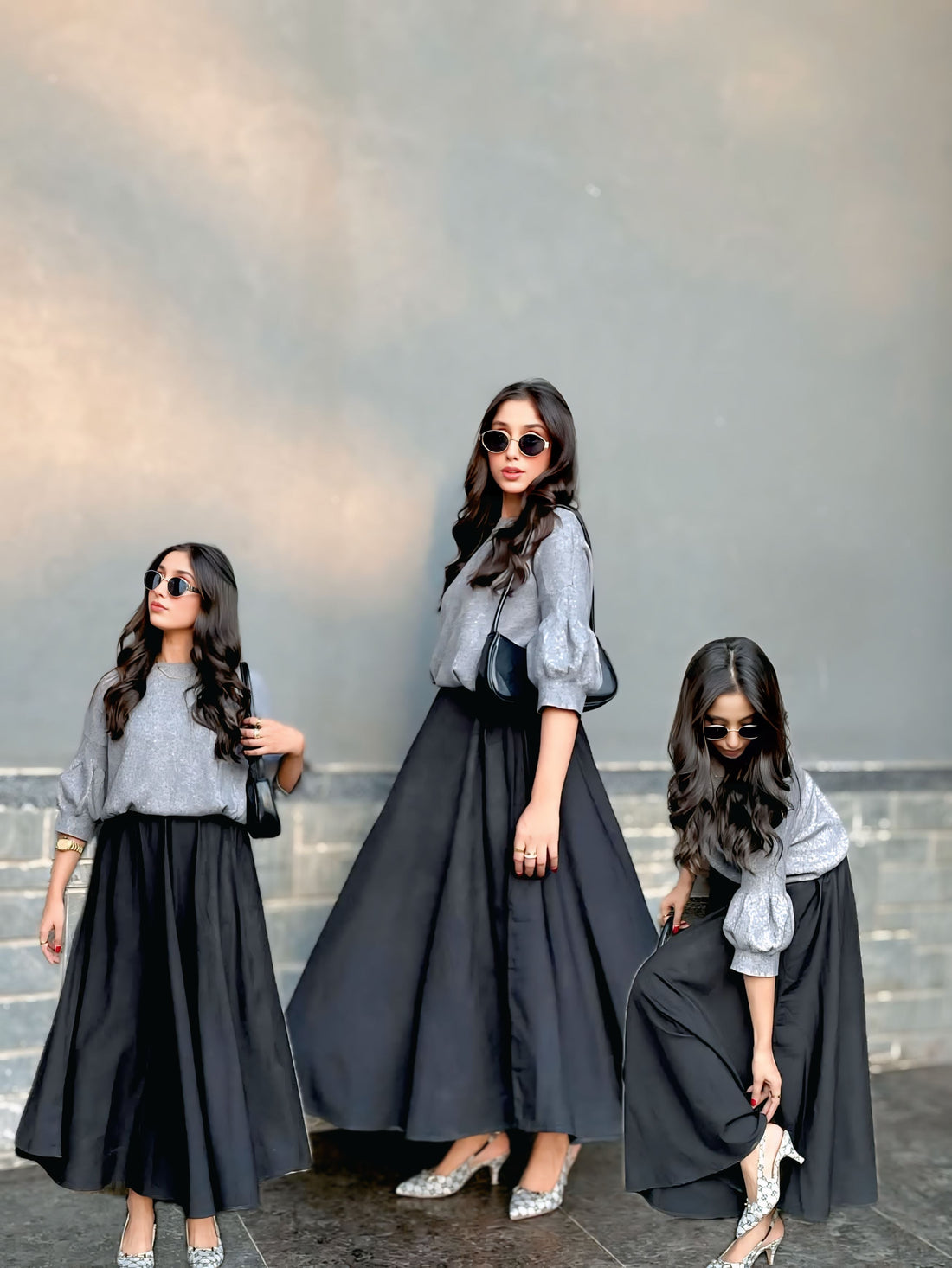 BLACK | SATIN - MiDi SKiRT