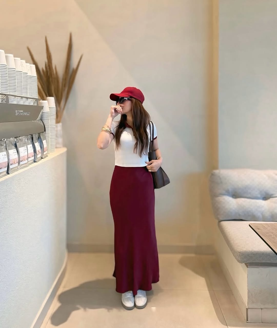 BURGUNDY | SATIN - MiDi SKiRT